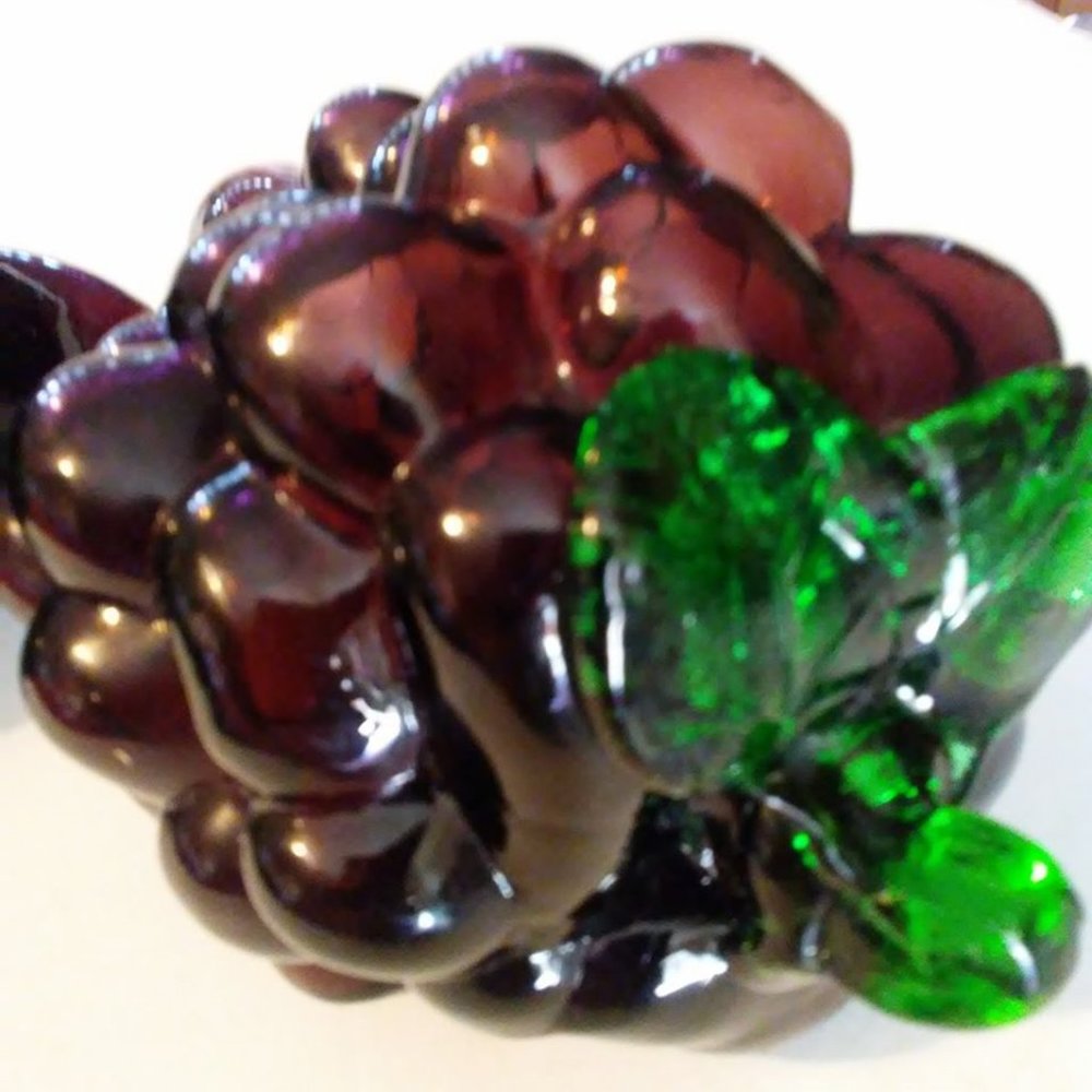 Vintage Hand Blown Glass Grapes Murano Style